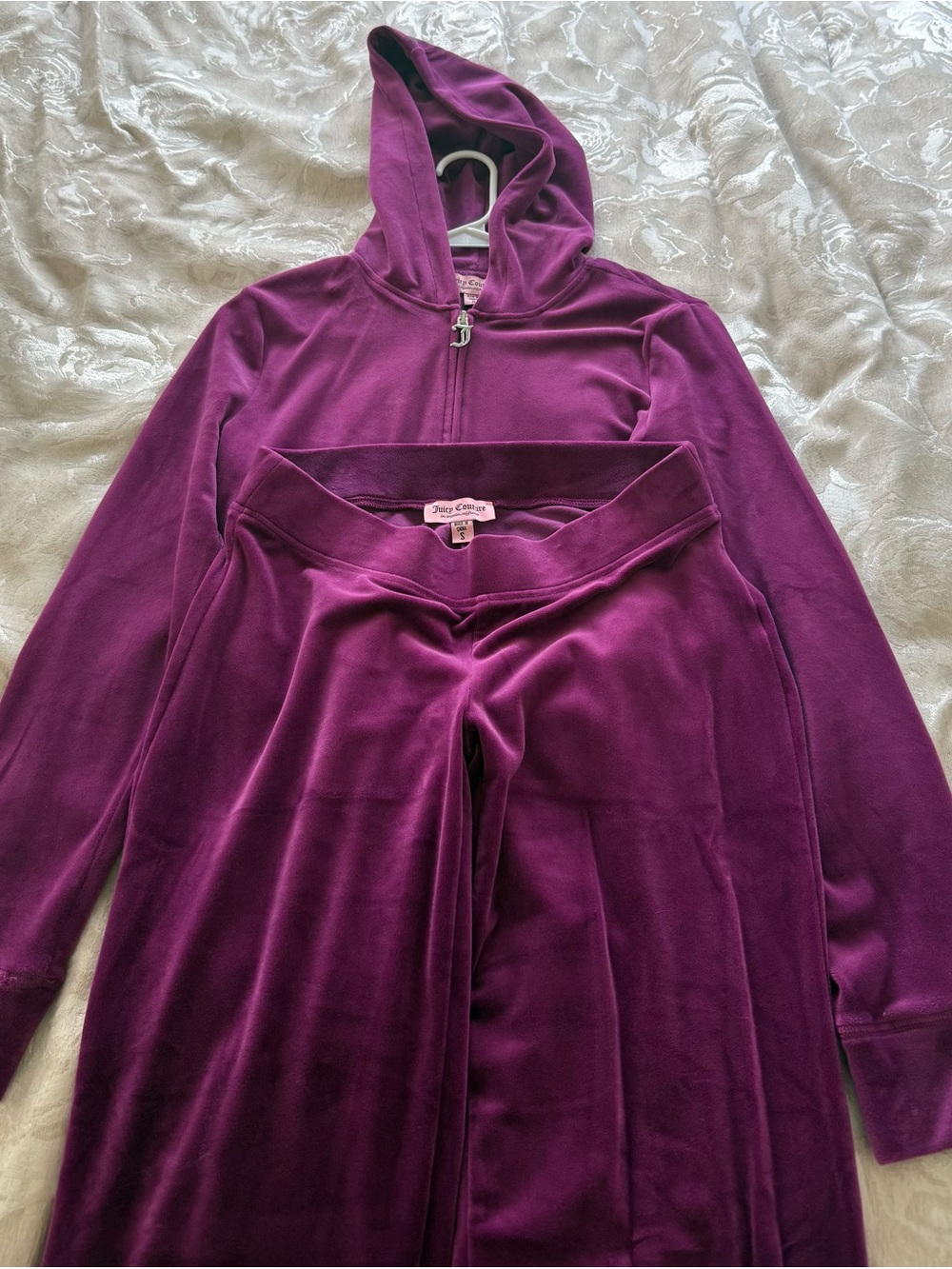 Juicy Couture Deep Purple Velour Hoodie & Pants Set
